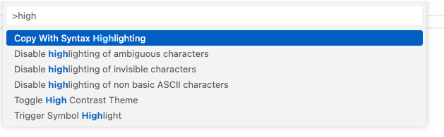 Toggle invisible character highlighting settings